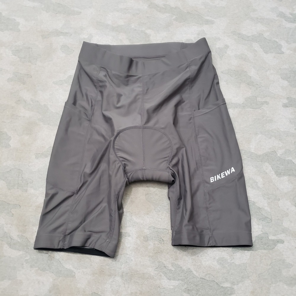 BIKEWA Cycling Shorts Mens Medium Gray 4D Padded Pull On Cycling Bike